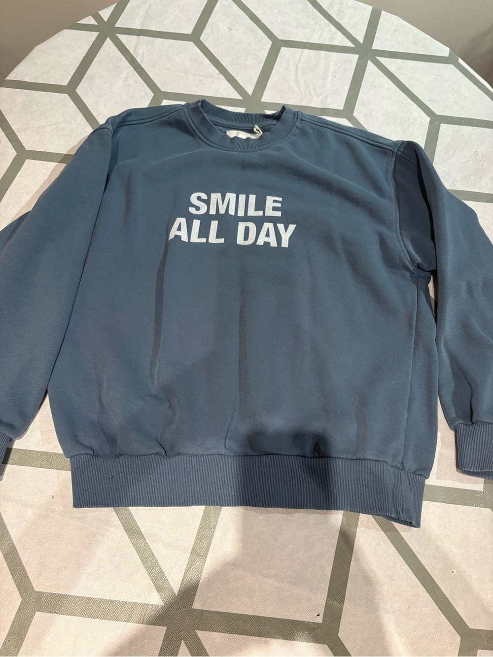 Zara  Crewneck Sweatshirt - Blue with White Chest Print